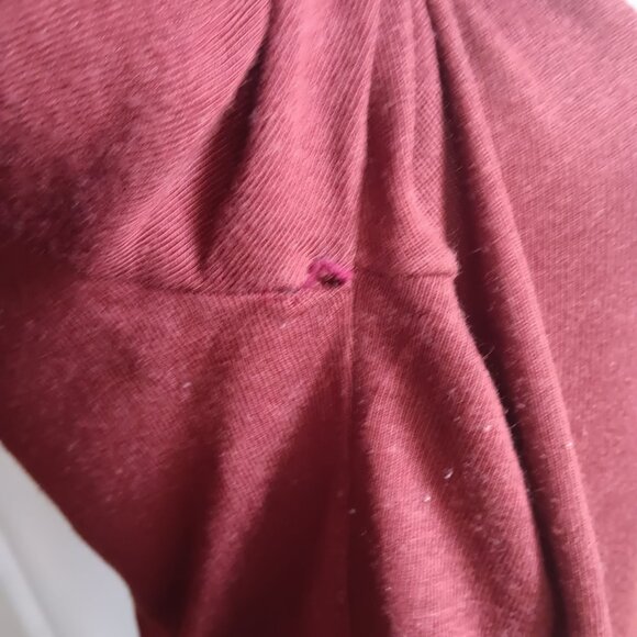 Women's Large Vintage 70's Single Stitch Brown Turtleneck Zipback Pullover - Picture 8 of 9